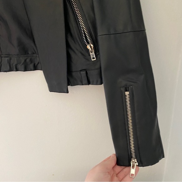 Faux leather black Biker jacket - Picture 3 of 4